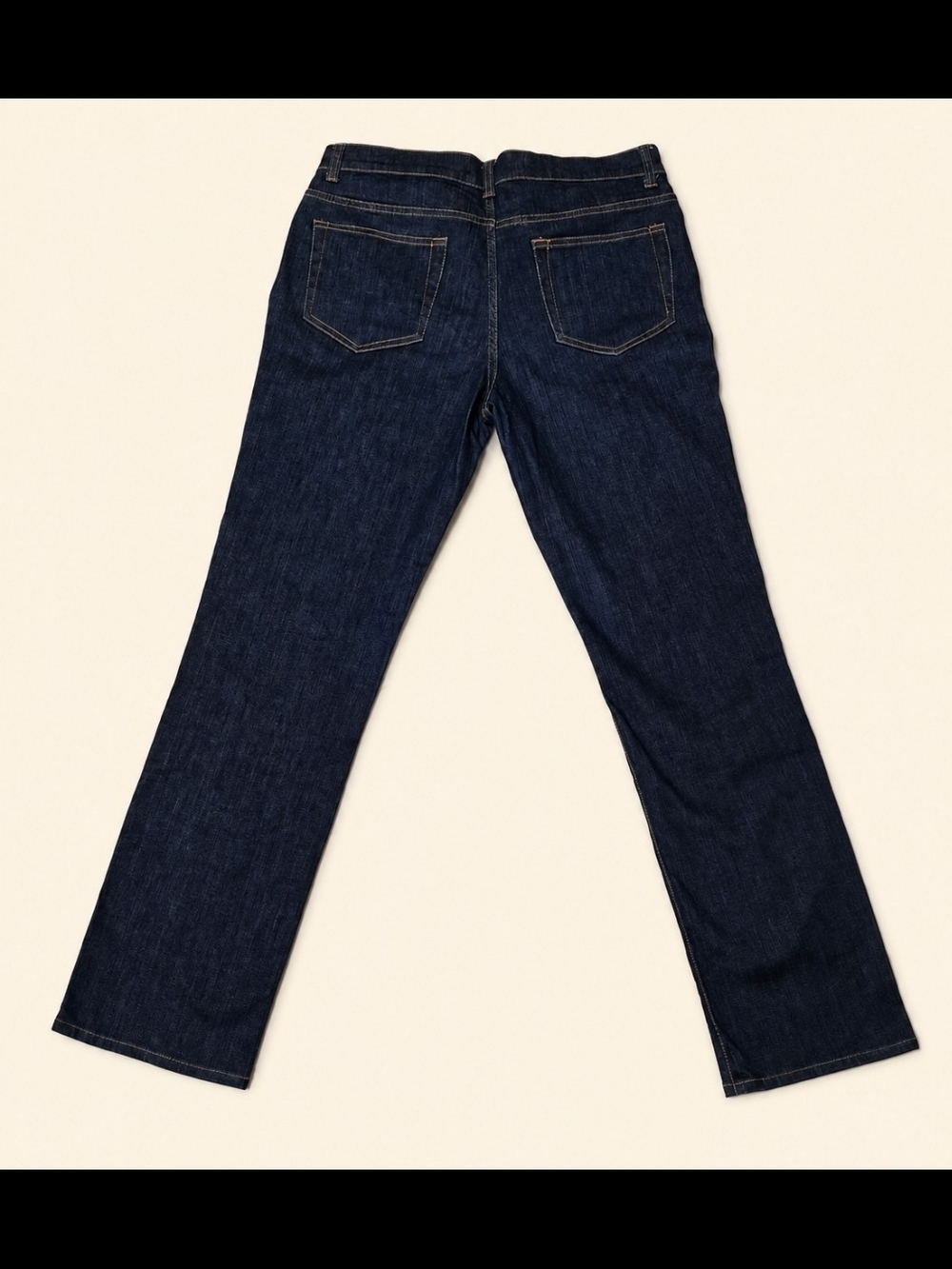 Garnet Hill Dark Wash Straight-Leg Jeans - Picture 2 of 4